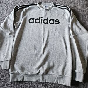 Adidas Men's Crewneck Sweater in Light Gray